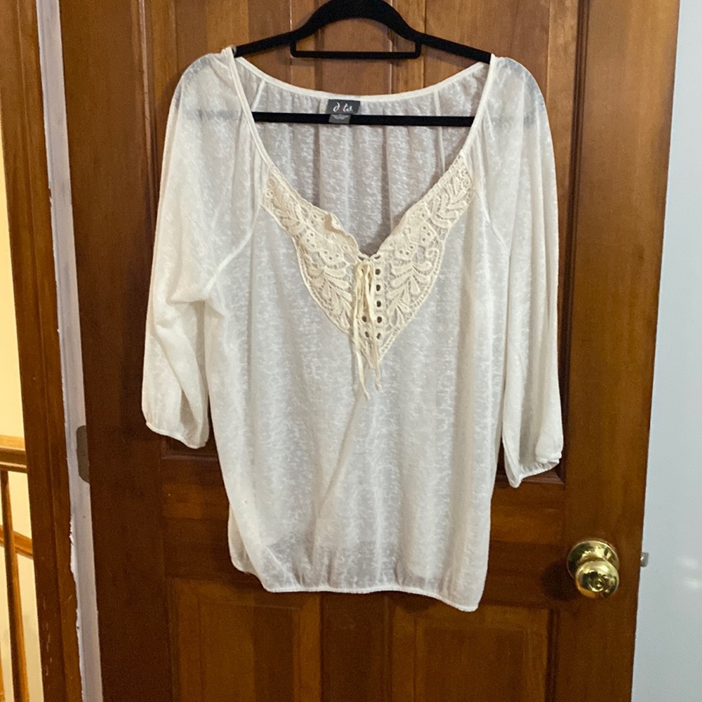 White polyester Flowy shirt